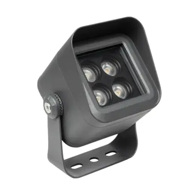 LEDTM® FLOODVIRA GLB-103-0032 Προβολέας Σποτ Wall Washer LED 8W 720lm 24° AC 220-240V Αδιάβροχο IP65 Θερμό Λευκό 2700K - Sanan SMD Chip - Γκρι Ανθρακί Ματ - Μ11 x Π9 x Υ15cm - 3 Χρόνια Εγγύηση