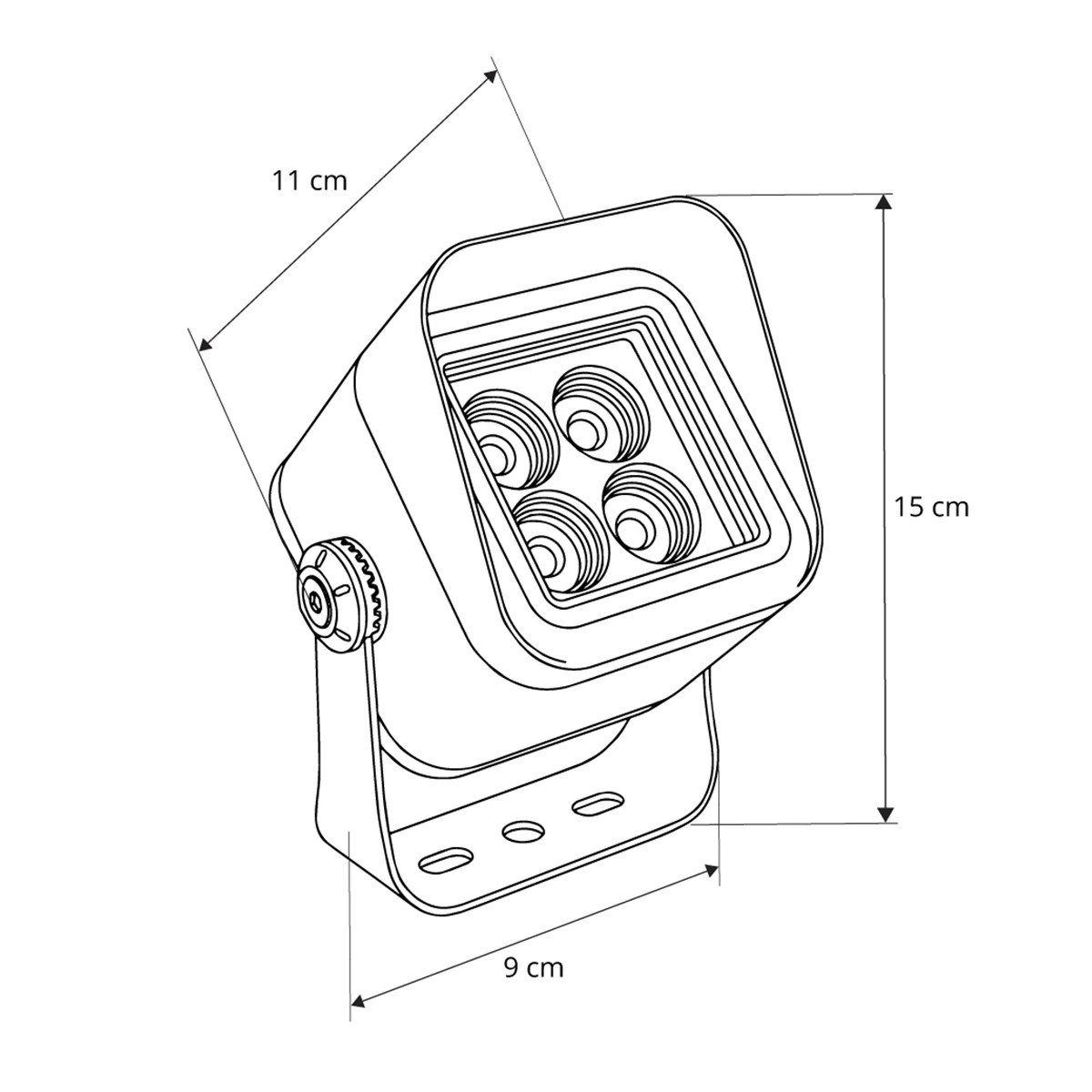 LEDTM® FLOODVIRA GLB-103-0032 Προβολέας Σποτ Wall Washer LED 8W 720lm 24° AC 220-240V Αδιάβροχο IP65 Θερμό Λευκό 2700K - Sanan SMD Chip - Γκρι Ανθρακί Ματ - Μ11 x Π9 x Υ15cm - 3 Χρόνια Εγγύηση - Image 5
