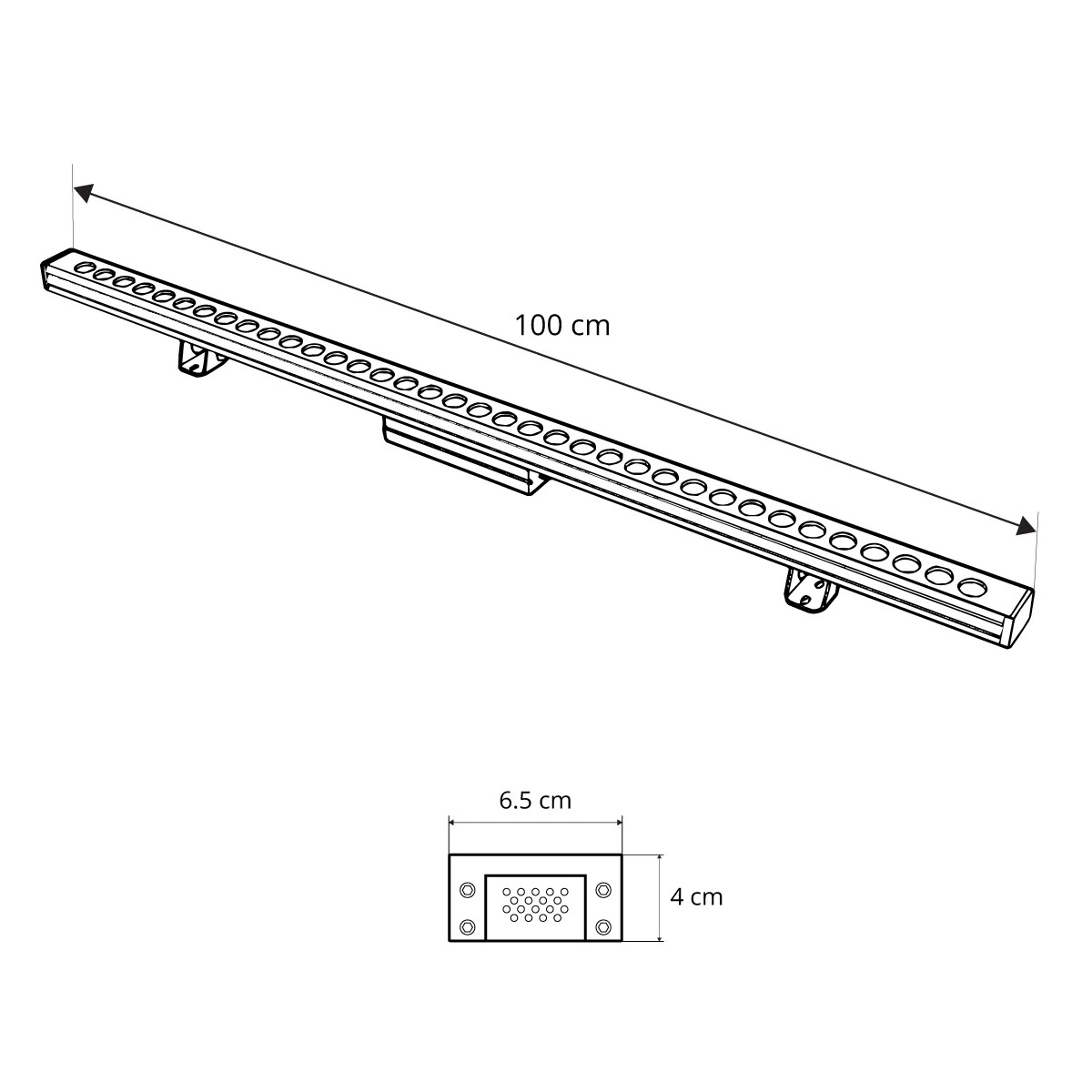 LEDTM® WASHERLUMA GLB-103-0033 Μπάρα Φωτισμού Wall Washer LED 36W 3240lm 30° AC 220-240V Αδιάβροχο IP65 Θερμό Λευκό 2700K - Sanan SMD Chip - Γκρι Ανθρακί Ματ - Μ100 x Π4 x Υ6.5cm - 3 Χρόνια Εγγύηση - Image 5