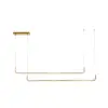 kelvo® LINARIA KLV-101-0260 Κρεμαστό Φωτιστικό Οροφής LED 72W 7200lm 180° AC 220-240V IP20 Ρυθμιζόμενο Λευκό CCT με Χειριστήριο από 2700K έως 6000K Dimmable - Lumileds SMD Chip - Σατινέ Χρυσό Βούρτσας - Μ144 x Π4 x Υ20cm - 3 Χρόνια Εγγύηση