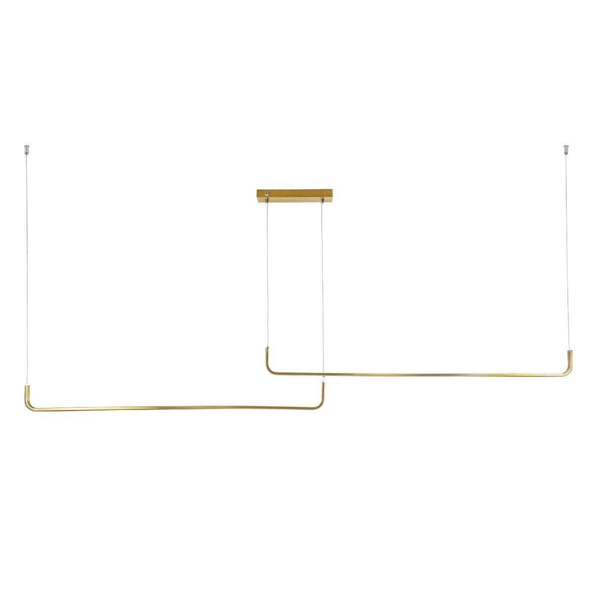 kelvo® LINARIA KLV-101-0260 Κρεμαστό Φωτιστικό Οροφής LED 72W 7200lm 180° AC 220-240V IP20 Ρυθμιζόμενο Λευκό CCT με Χειριστήριο από 2700K έως 6000K Dimmable - Lumileds SMD Chip - Σατινέ Χρυσό Βούρτσας - Μ144 x Π4 x Υ20cm - 3 Χρόνια Εγγύηση - Image 3