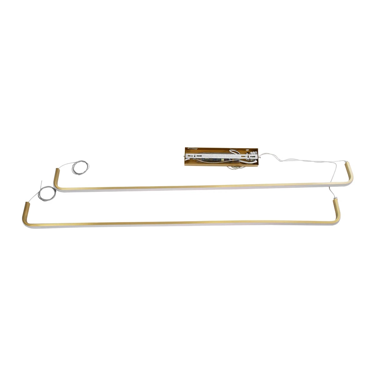 kelvo® LINARIA KLV-101-0260 Κρεμαστό Φωτιστικό Οροφής LED 72W 7200lm 180° AC 220-240V IP20 Ρυθμιζόμενο Λευκό CCT με Χειριστήριο από 2700K έως 6000K Dimmable - Lumileds SMD Chip - Σατινέ Χρυσό Βούρτσας - Μ144 x Π4 x Υ20cm - 3 Χρόνια Εγγύηση - Image 9