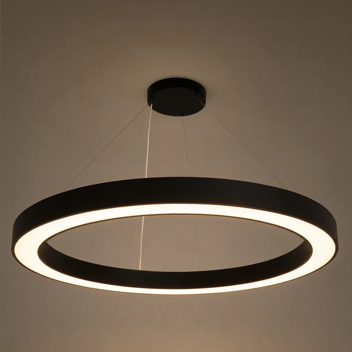 kelvo® RA KLV-101-0369 Κρεμαστό Φωτιστικό Οροφής LED 100W 10000lm 120° AC 220-240V IP20 Ρυθμιζόμενο Λευκό CCT με Χειριστήριο από 2700K έως 6000K Dimmable - Lumileds SMD Chip - Μαύρο Ματ - Μ120 x Π120 x Υ8cm - 3 Χρόνια Εγγύηση - Image 2