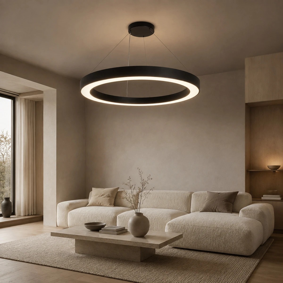 kelvo® RA KLV-101-0369 Κρεμαστό Φωτιστικό Οροφής LED 100W 10000lm 120° AC 220-240V IP20 Ρυθμιζόμενο Λευκό CCT με Χειριστήριο από 2700K έως 6000K Dimmable - Lumileds SMD Chip - Μαύρο Ματ - Μ120 x Π120 x Υ8cm - 3 Χρόνια Εγγύηση - Image 6
