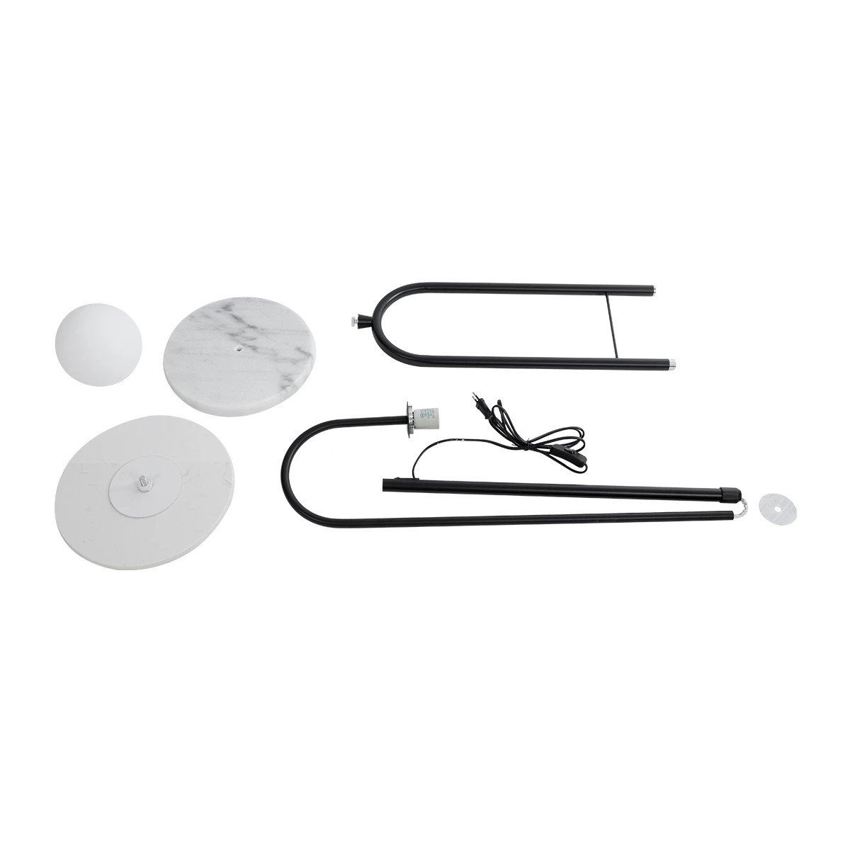 kelvo® CORDELIA KLV-102-0005 Επιδαπέδιο Φωτιστικό για Λάμπα με Ντουί 1 x E27 AC 220-240V IP20 - Μαύρο Ματ & Λευκό - Μ30 x Π34 x Υ180cm - Image 9