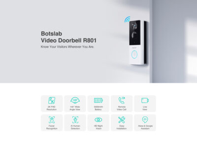 Alternative view of BOTSLAB smart κουδούνι με κάμερα R801, 3MP/2K, WiFi, 5000mAh