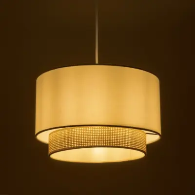 Alternative view of LEDTM® BASIL 204-0197 Μοντέρνο Κρεμαστό Φωτιστικό Οροφής με Ντουί 1 x E27 AC 220-240V IP20 - Μπεζ & Χρυσό - Μ30 x Π30 x Υ20cm