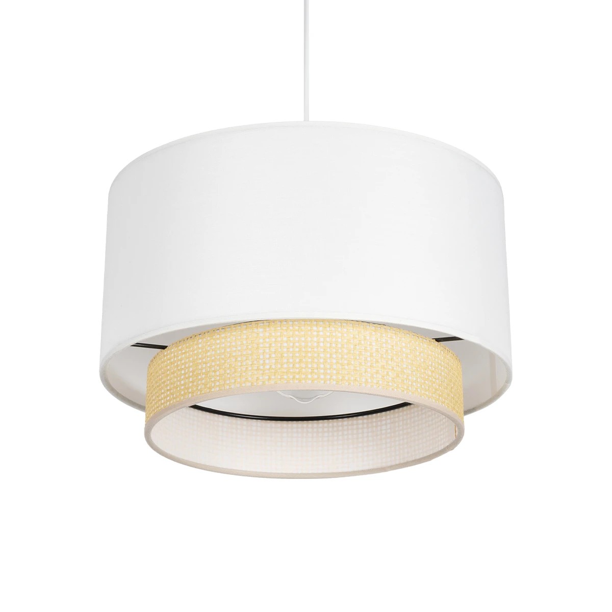 LEDTM® BASIL 204-0197 Μοντέρνο Κρεμαστό Φωτιστικό Οροφής με Ντουί 1 x E27 AC 220-240V IP20 - Μπεζ & Χρυσό - Μ30 x Π30 x Υ20cm - Image 5