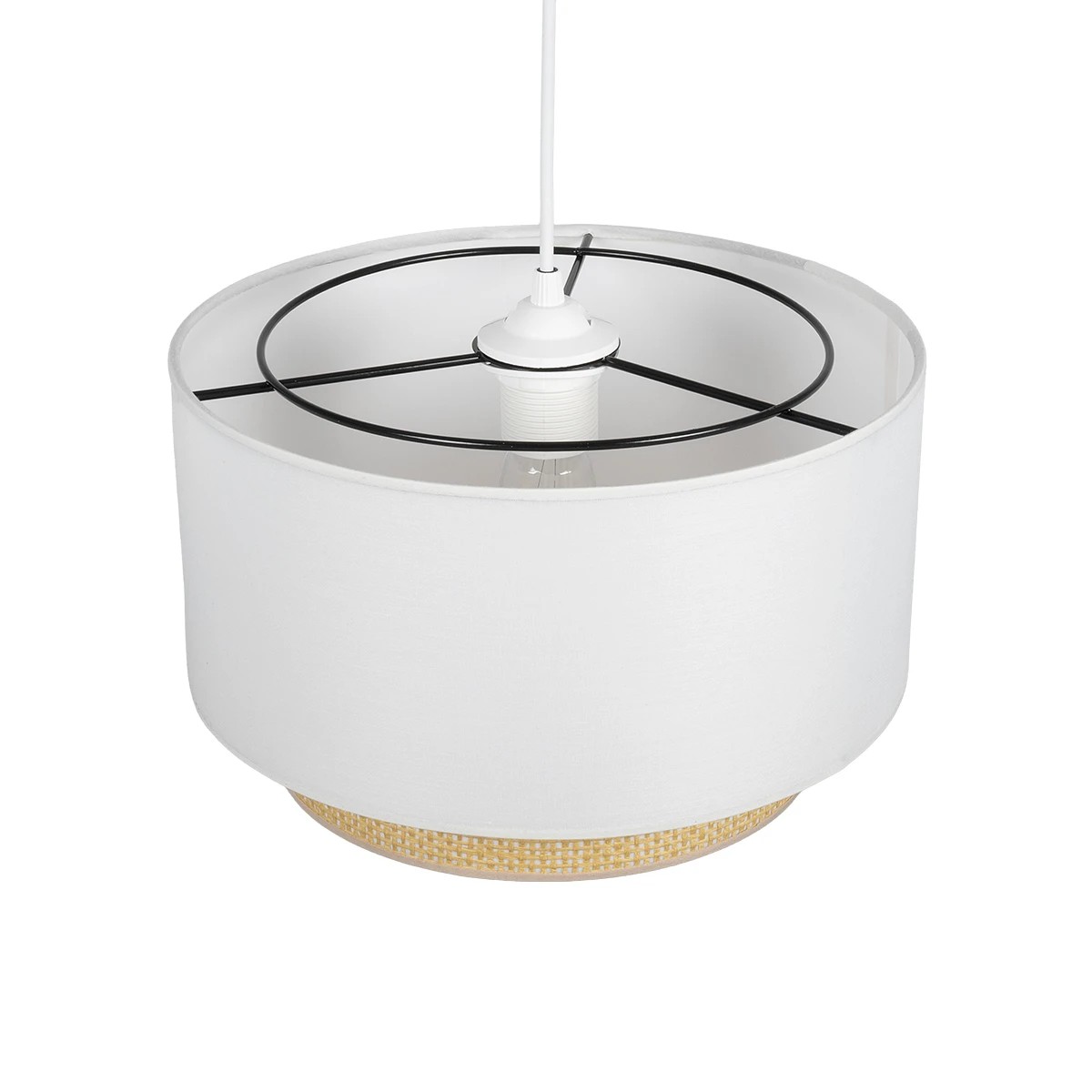 LEDTM® BASIL 204-0197 Μοντέρνο Κρεμαστό Φωτιστικό Οροφής με Ντουί 1 x E27 AC 220-240V IP20 - Μπεζ & Χρυσό - Μ30 x Π30 x Υ20cm - Image 6