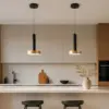 kelvo® ZANE KLV-101-0349 Κρεμαστό Φωτιστικό Οροφής LED 18W 1800lm 120° AC 220-240V IP20 Ρυθμιζόμενο Λευκό CCT με Χειριστήριο από 2700K έως 6000K Dimmable - Lumileds SMD Chip - Σατινέ Χρυσό Βούρτσας & Μαύρο Ματ - Μ15 x Π15 x Υ20cm - 3 Χρόνια Εγγύηση - Image 2