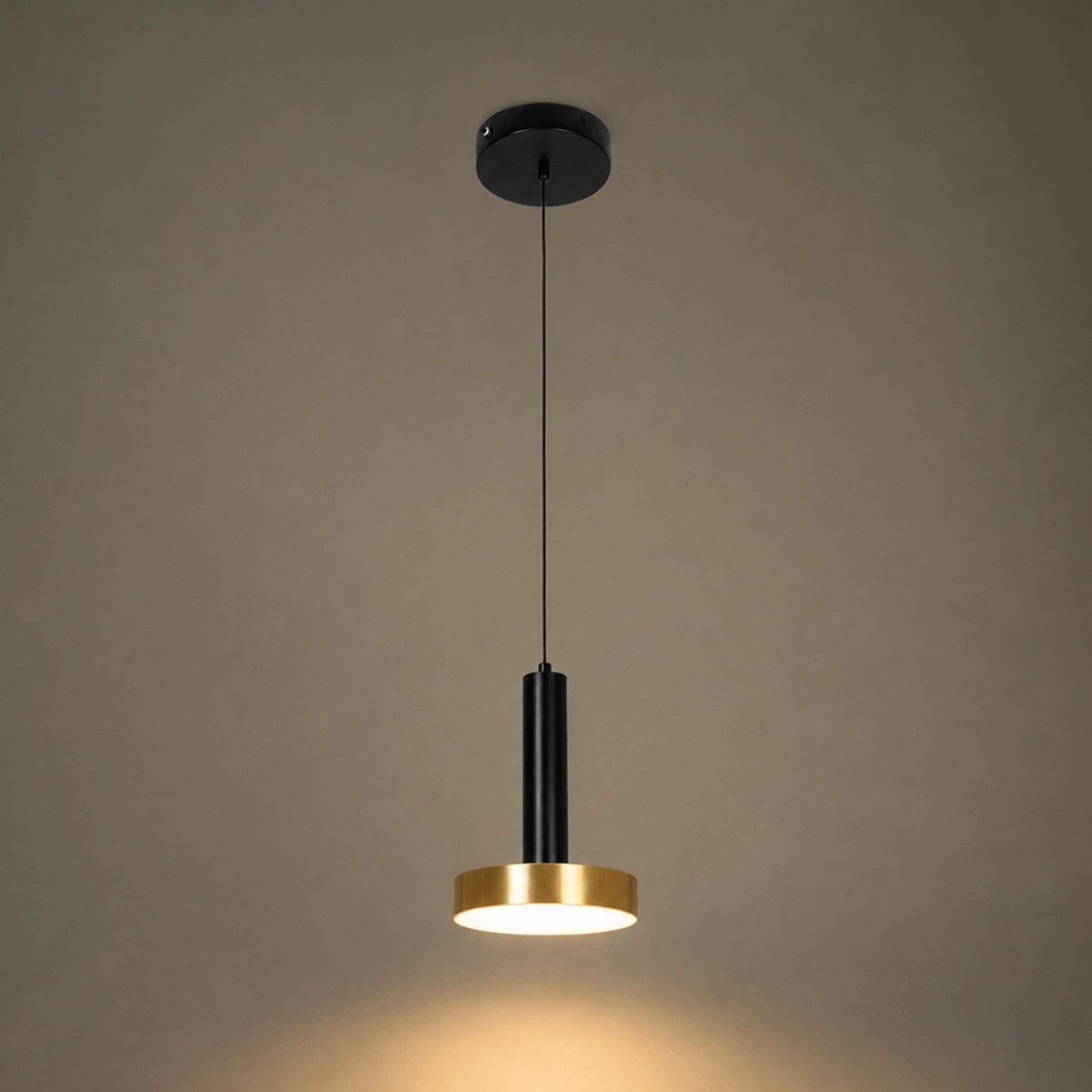 kelvo® ZANE KLV-101-0349 Κρεμαστό Φωτιστικό Οροφής LED 18W 1800lm 120° AC 220-240V IP20 Ρυθμιζόμενο Λευκό CCT με Χειριστήριο από 2700K έως 6000K Dimmable - Lumileds SMD Chip - Σατινέ Χρυσό Βούρτσας & Μαύρο Ματ - Μ15 x Π15 x Υ20cm - 3 Χρόνια Εγγύηση - Image 6