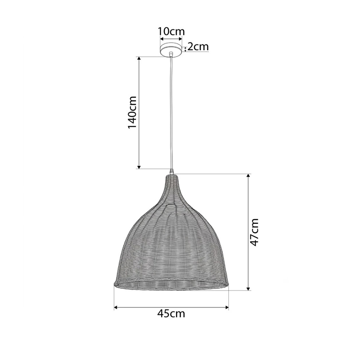 kelvo® BAHAMAS KLV-102-0002 Κρεμαστό Φωτιστικό Οροφής για Λάμπα με Ντουί E27 AC 220-240V IP20 - Μπεζ - Μ45 x Π45 x Υ47cm - Image 5